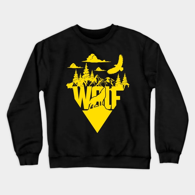 Wild Life Wolf Crewneck Sweatshirt by Aldebaran